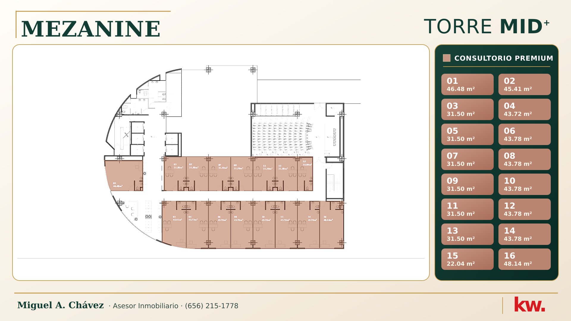 Mezanine de Torre MID+, imagen proporcionada por Miguel A. Chávez